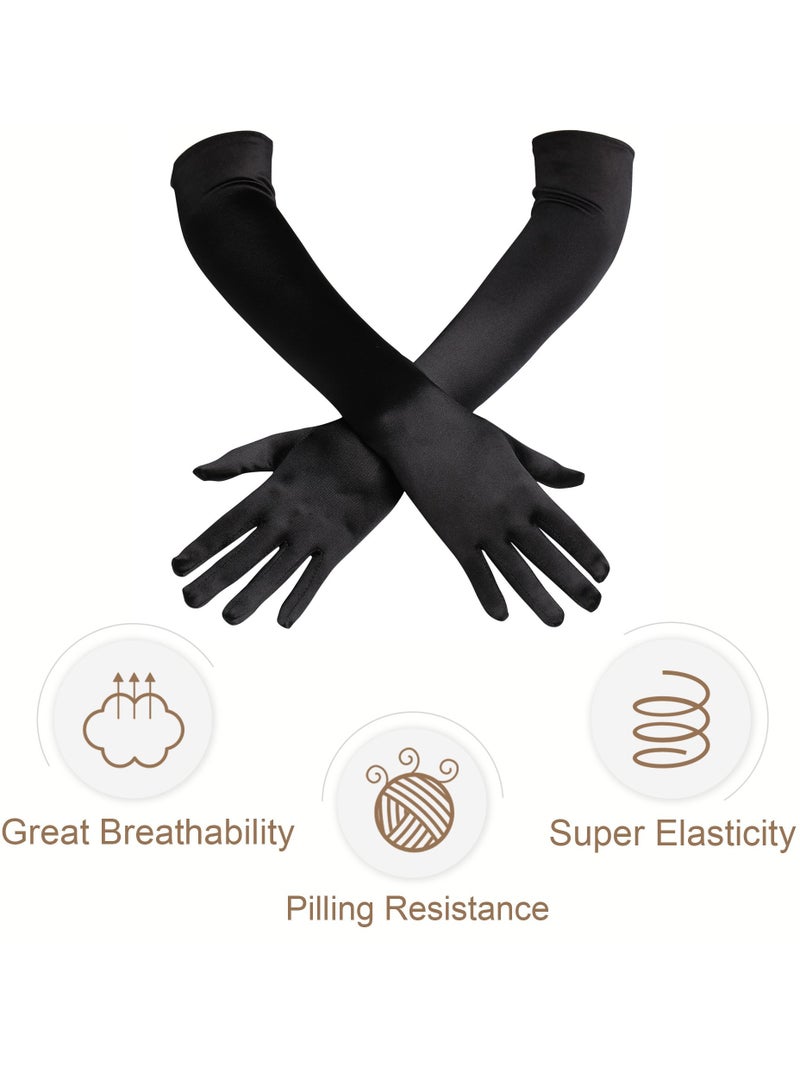 KASTWAVE Complete 1920s Flapper Costume Accessories Set - Great Gatsby Style Headband, Pearl Necklace, Gloves, and Holder  - Image 2