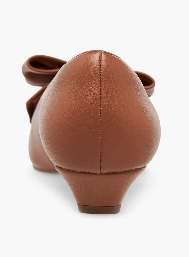 سيليست حذاء باليرينا نسائي سهل الارتداء بكعب رفيع وزينة فيونكة - Image 5