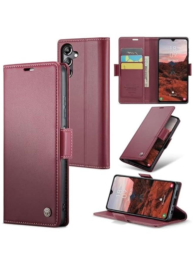 Generic - Slim Magnetic Flip Case with Card Holder for Samsung Galaxy A05S - RFID Blocking Wallet Cover - Durable Shockproof Anti-Scratch Protection for Galaxy A05S Phone - Image 1