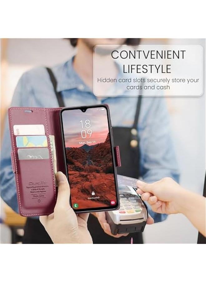 Generic - Slim Magnetic Flip Case with Card Holder for Samsung Galaxy A05S - RFID Blocking Wallet Cover - Durable Shockproof Anti-Scratch Protection for Galaxy A05S Phone - Image 1