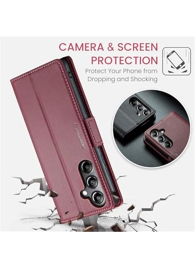 Generic - Slim Magnetic Flip Case with Card Holder for Samsung Galaxy A05S - RFID Blocking Wallet Cover - Durable Shockproof Anti-Scratch Protection for Galaxy A05S Phone - Image 1