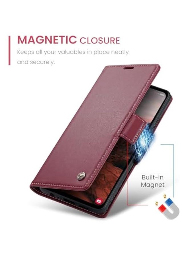 Generic - Slim Magnetic Flip Case with Card Holder for Samsung Galaxy A05S - RFID Blocking Wallet Cover - Durable Shockproof Anti-Scratch Protection for Galaxy A05S Phone - Image 1