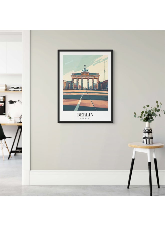 Art Decor Art Decor Framed Fine Art Portrait Print of Berlin Wall Brandenburg Gate Travel Poster Wall Décor for Home Living Room Bedroom Office Hotel Studio - Image 3