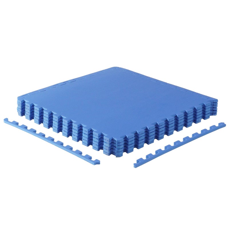 CAP Barbell 1/2-Inch Interlocking EVA Foam Exercise Puzzle Mat Home Gym Flooring - 1 Pack | 24" x 24" x 1/2" | T Pattern - Blue - Image 1