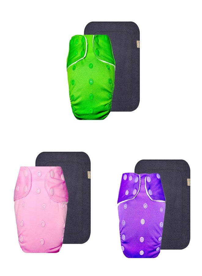 حفاضات قماشية فاخرة من دمبلدو مع حشوة رمادية (عبوة من 3) | ناعمة ولطيفة | وسادة ماصة بست طبقات | سريعة الجفاف | مثالية للأطفال الصغار | من 3 أشهر إلى 3 سنوات | للجنسين