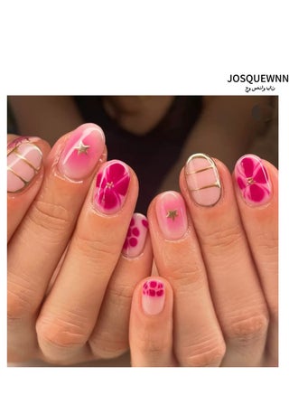 Press On Nails 24pcs, With a Short Round Star and Floral Decorated Design, a Set Of 24 Refreshing Art Pieces, Perfect For Both Everyday Wear. Acrylic Nails With Glue Kit. - pzsku/ZD6E8008904FAD3E92D30Z/45/1747754866/19688646-6e8c-4b1c-b0dc-6d5c90012840