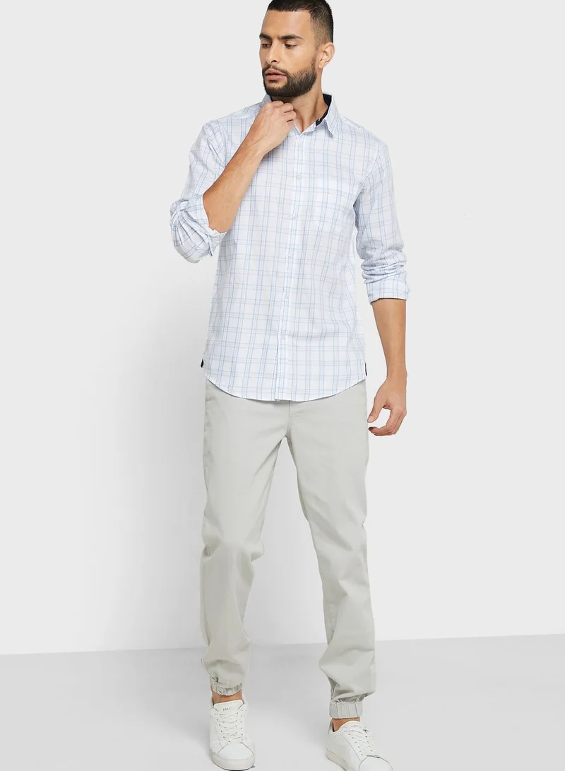 Robert Wood Twill Check Casual Shirt