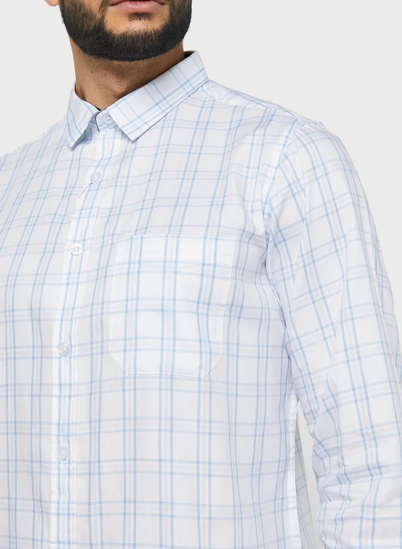 Robert Wood Twill Check Casual Shirt