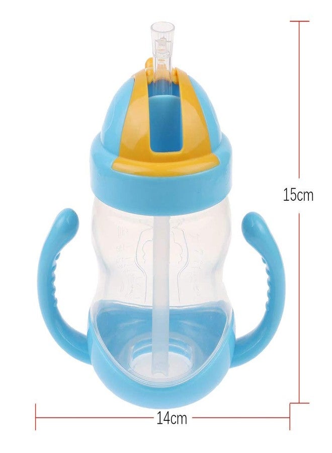 LAFILLETTE Present Beautiful Design and Attractive Color Kids Soft Straw Insulated Juice Sipper Training Cup with Handles (Blue) - Image 2