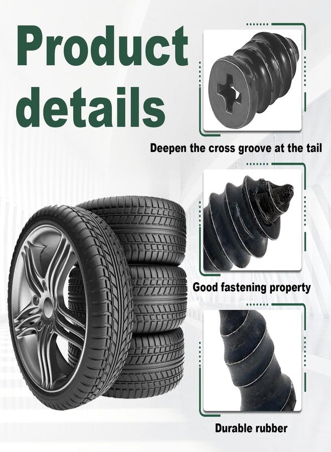 LTDCVTR 40Pcs Tire Repair Rubber Nail, Spiral Rubber Nails & Screw Plugs Tire Repair Kit Self-Service Vacuum Tire Puncture Repair Tool for Car, Motorcycle, Truck, Tractor, Jp -Reliable Tire Repair - Image 3