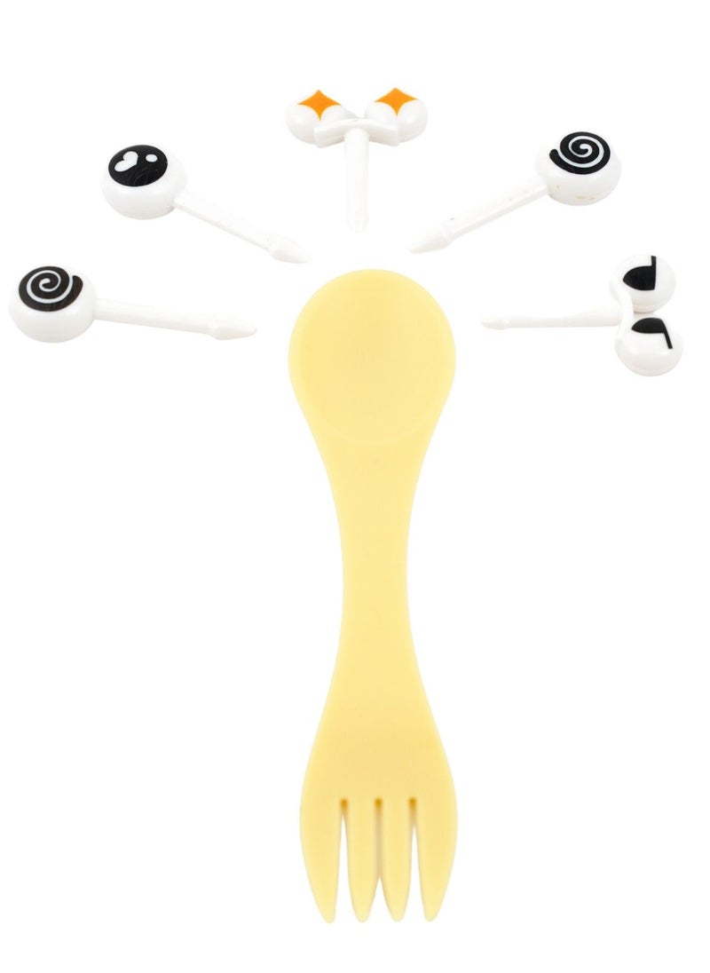 TINY WHEEL Tiny Wheel Sporks With 5 Picks - Yellow  - Image 1