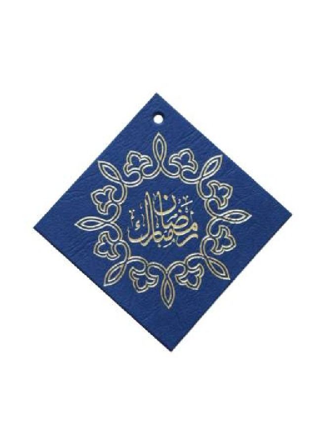 ThePartyPopper Diamond Shaped Ramadan Mubarak Foiled Gift Tags Pack of 10 – Blue - Image 1