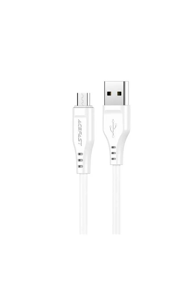 ACEFAST C3-09 USB-A To Micro-USB 2.4A TPE Charging Data Cable 1.2M - White - Image 1