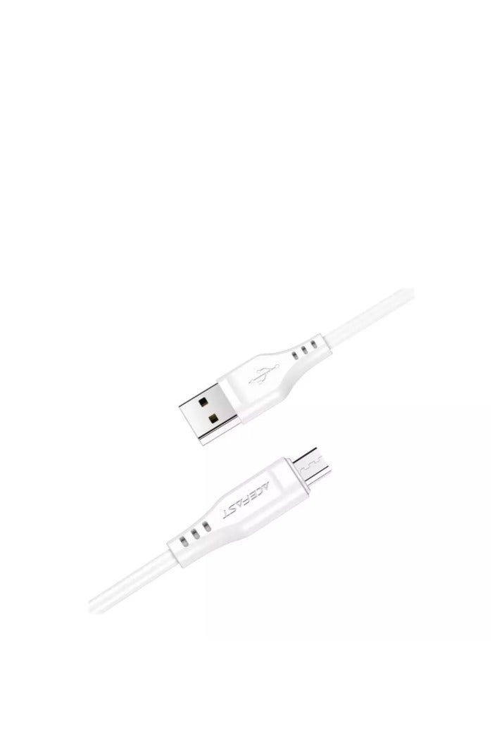 ACEFAST C3-09 USB-A To Micro-USB 2.4A TPE Charging Data Cable 1.2M - White - Image 2