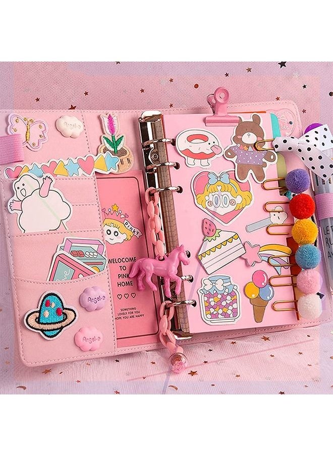 Beauenty DIY Lined Journal Sketchbook Pocket Planner Girls Diary Cute Notepads Stationery Notebooks Journals School Office Supplies  - Image 1