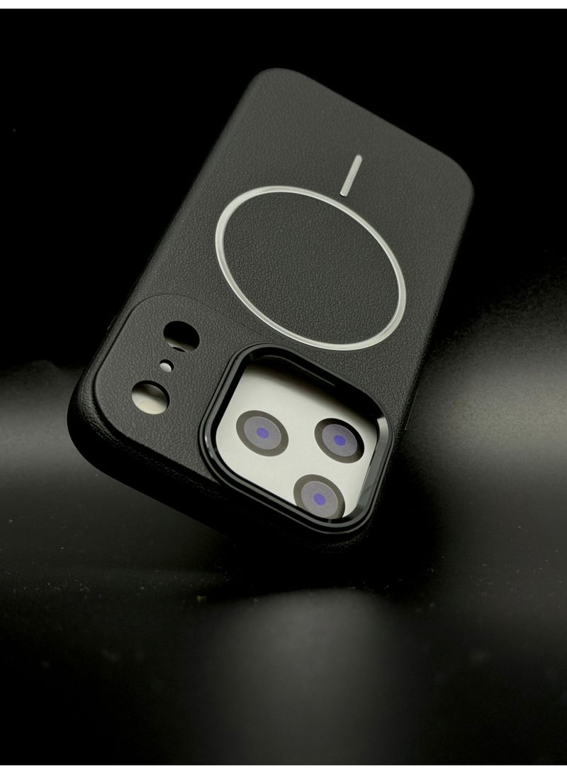 general Premium MagSafe Leather Texture Case for iPhone 17 Pro – Shockproof, Slim & Magnetic Wireless Charging Compatible (Black) - Image 2