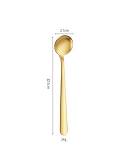 Stainless Steel Mini Small Spoon 304 Special Small Small Short Handle Small Gold Spoon Salt Spoon Medicinal Powder Spoon Seasoning Spoon Coffee Spoon-Specifications:Golden Mini Spoon 12.6