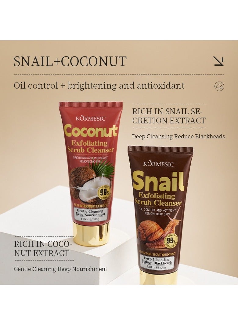 Kormesic 2pcs Coconut Scrub Cleanser 100g - Nourishing & Exfoliating - Image 3