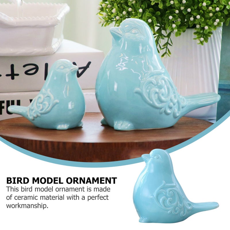 Lovely Chubby Bird Figure Desktop Adornment Home Decor (Sky- ) - Image 5