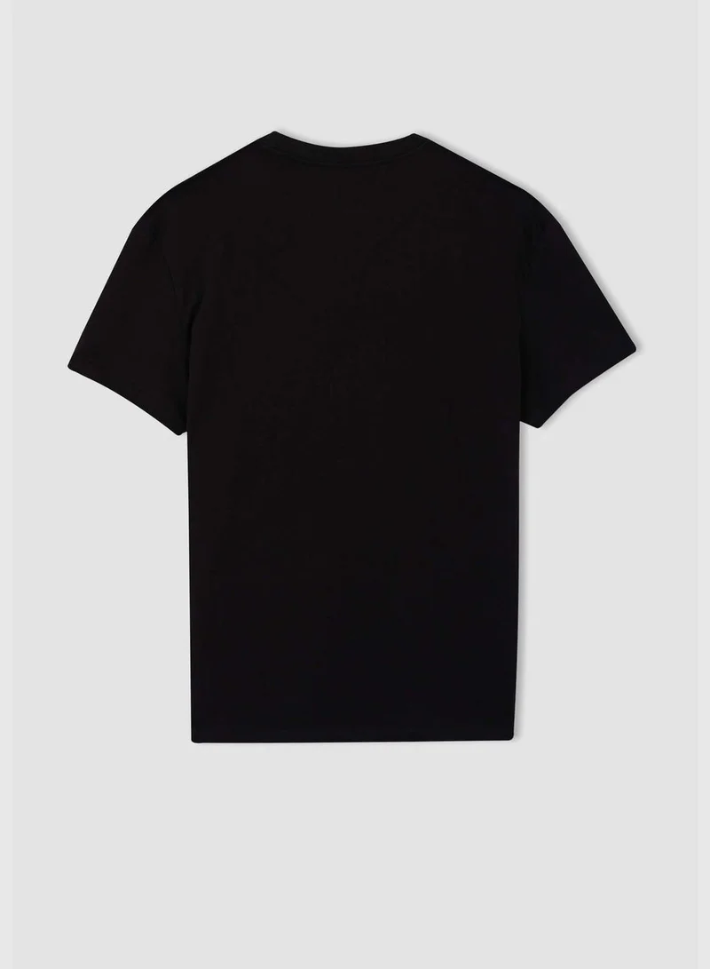 DeFacto Regular Fit Short Sleeve Minimal Logo Print T-Shirt