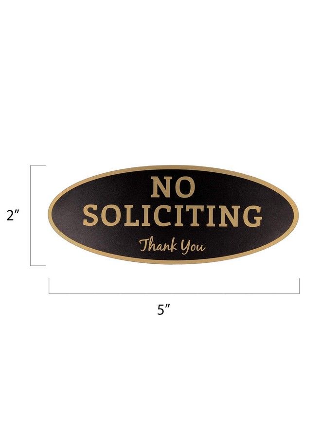 ExcelMark No Soliciting Sign Digitally Printed Indoor Outdoor Sign Durable Uv And Weather Resistant (Small 2" X 5" Black With Gold Letters) - Image 4