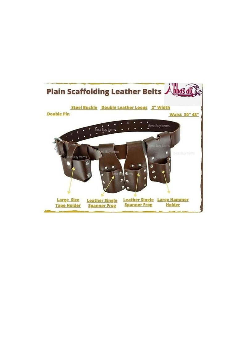 ABBASALI - Scaffolding Brown Leather Tools Belt - Image 1