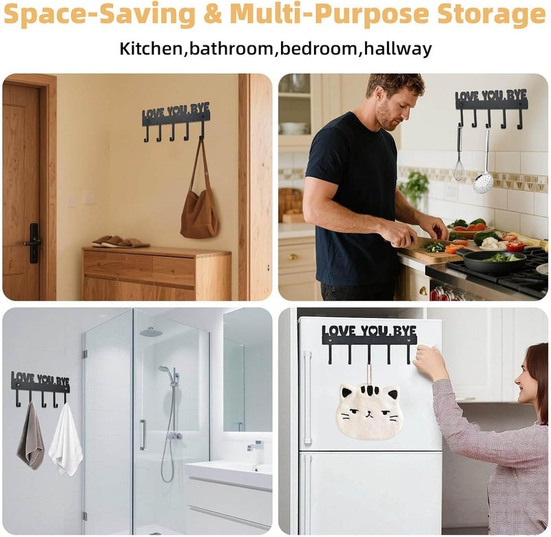 Space-Saving Wall-Mounted Code Rack with Reinforced Metal Fasteners for Keys Tools Garage Entryway Wall Mounted Code Holder - Image 2