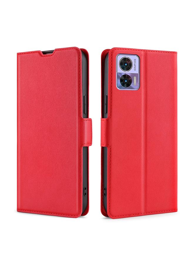 اس-توب جراب لهاتف Motorola Edge 30 Neo، جراب هاتف جلدي رفيع للغاية مع إبزيم جانبي قابل للطي أفقيًا - Image 1