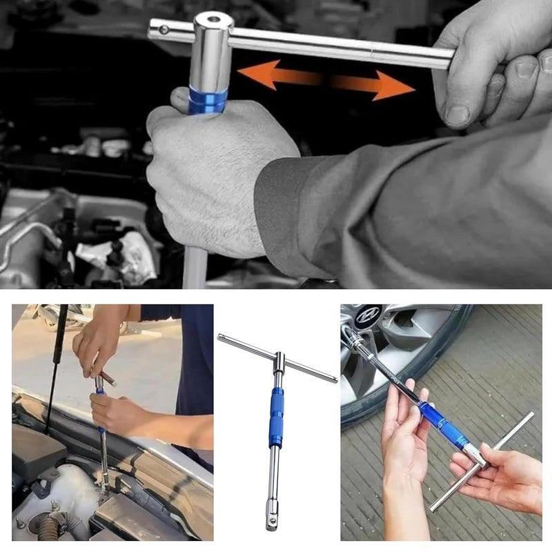 Inditrust مفتاح ربط نوع T بزاوية 360° 1/2 (12.5 مم) مزود بعصا T قابلة للفصل لأدوات غلاف المقبس سداسي/اثني عشر زاوية - Image 5