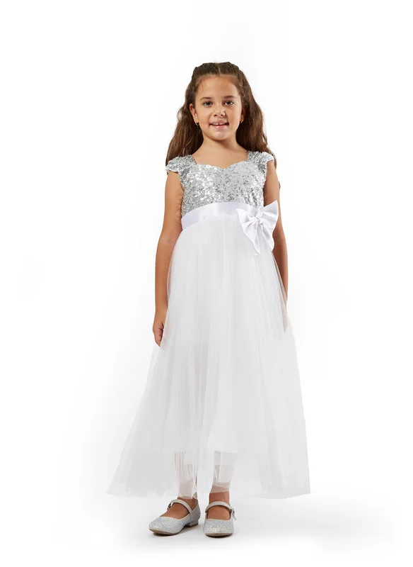 Amri Sequins Long Frock With Tulle Flare