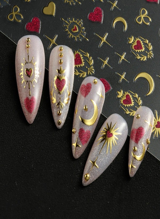 TailaiMei 4 Sheets Golden Line Nail Stickers, 3D Design Self-Adhesive Nail Art Decals for DIY Nail Decorations (503) - Image 4