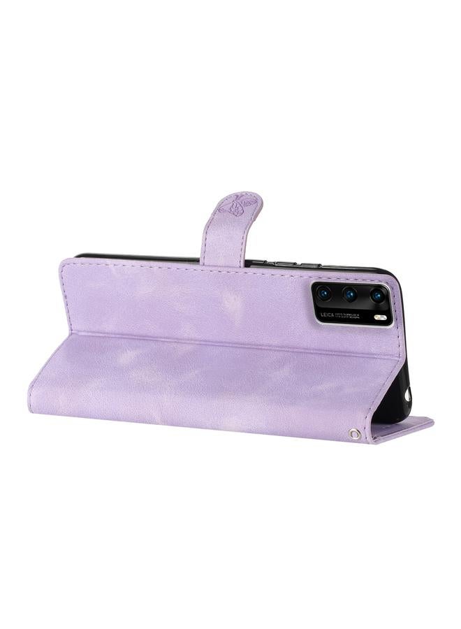 S-TOP Case For Huawei P40 Flower Butterfly Embossing Pattern Leather Phone Case - Image 5