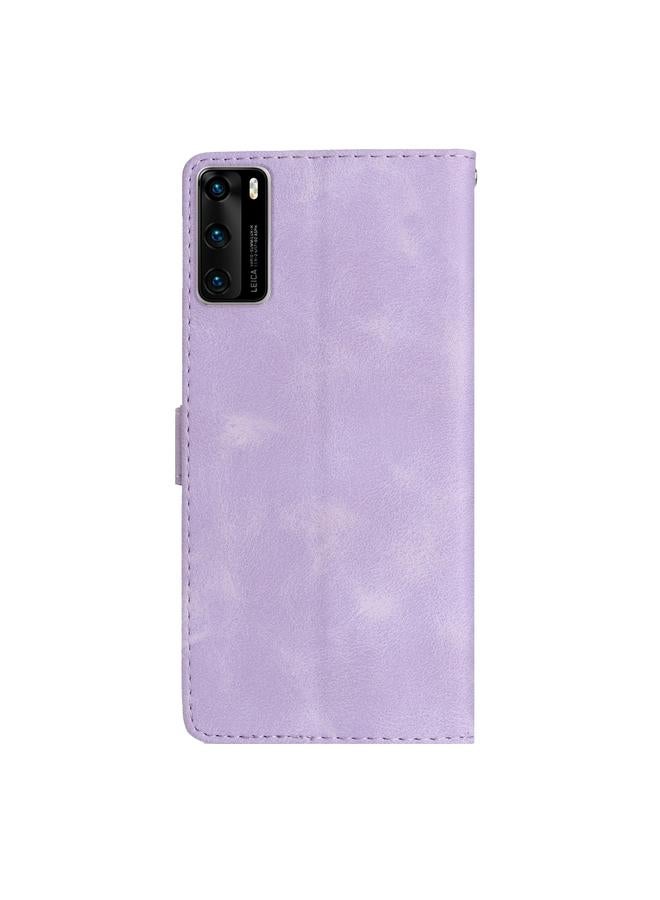 S-TOP Case For Huawei P40 Flower Butterfly Embossing Pattern Leather Phone Case - Image 3