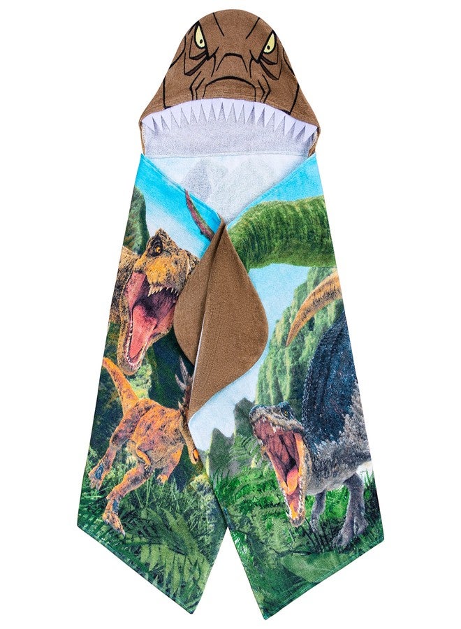 Franco Jurassic World Dominion Soft Bath/Pool/Beach Cotton Terry Hooded Towel Wrap, 24 Inches x 50 Inches, By Franco Kids - Image 5