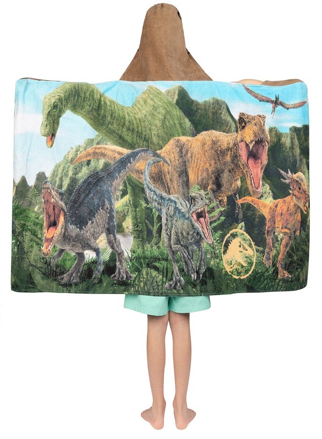 Franco Jurassic World Dominion Soft Bath/Pool/Beach Cotton Terry Hooded Towel Wrap, 24 Inches x 50 Inches, By Franco Kids - Image 3