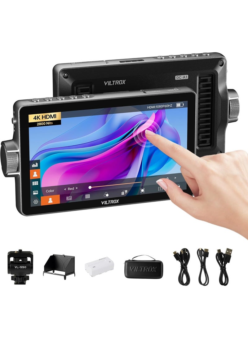 Viltrox DC-A1 7-Inch Camera Monitor – 2800 Nits Ultra-Bright IPS Touchscreen, 4K HDMI 60Hz In/Out, 3D LUT & Waveform, 170° Wide View, For DSLR & Mirrorless Cameras - Image 1