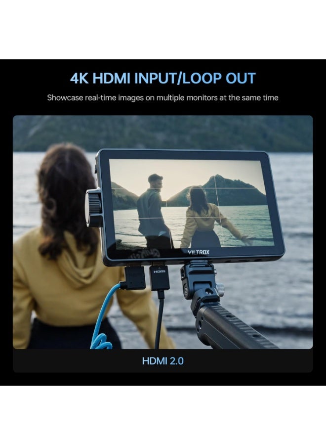 Viltrox DC-A1 7-Inch Camera Monitor – 2800 Nits Ultra-Bright IPS Touchscreen, 4K HDMI 60Hz In/Out, 3D LUT & Waveform, 170° Wide View, For DSLR & Mirrorless Cameras - Image 4
