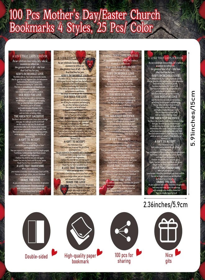 Skyygemm 100 Pcs Bible Verse Bookmarks Bulk Set Christian Bookmarks easter gifts Bulk for Stocking basket Stuffers Church members Favors Ministry Gifts coworker Holiday Favors - Image 2