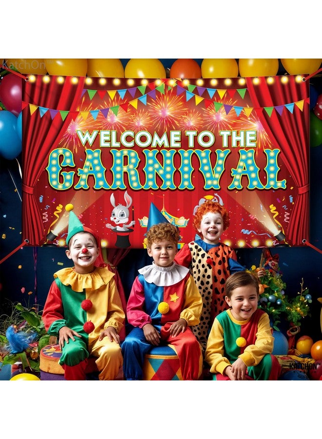 KATCHON كاتش أون، لافتة مرحبًا بك في الكرنفال - كبيرة جدًا 72x44 بوصة | ألعاب الكرنفال لتزيين الكرنفال | خلفية كرنفال لتزيين حفلات موضوع الكرنفال - Image 3