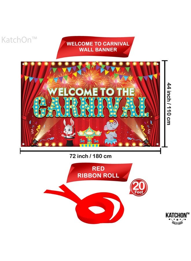 KATCHON كاتش أون، لافتة مرحبًا بك في الكرنفال - كبيرة جدًا 72x44 بوصة | ألعاب الكرنفال لتزيين الكرنفال | خلفية كرنفال لتزيين حفلات موضوع الكرنفال - Image 2
