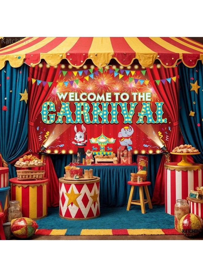KATCHON كاتش أون، لافتة مرحبًا بك في الكرنفال - كبيرة جدًا 72x44 بوصة | ألعاب الكرنفال لتزيين الكرنفال | خلفية كرنفال لتزيين حفلات موضوع الكرنفال - Image 4