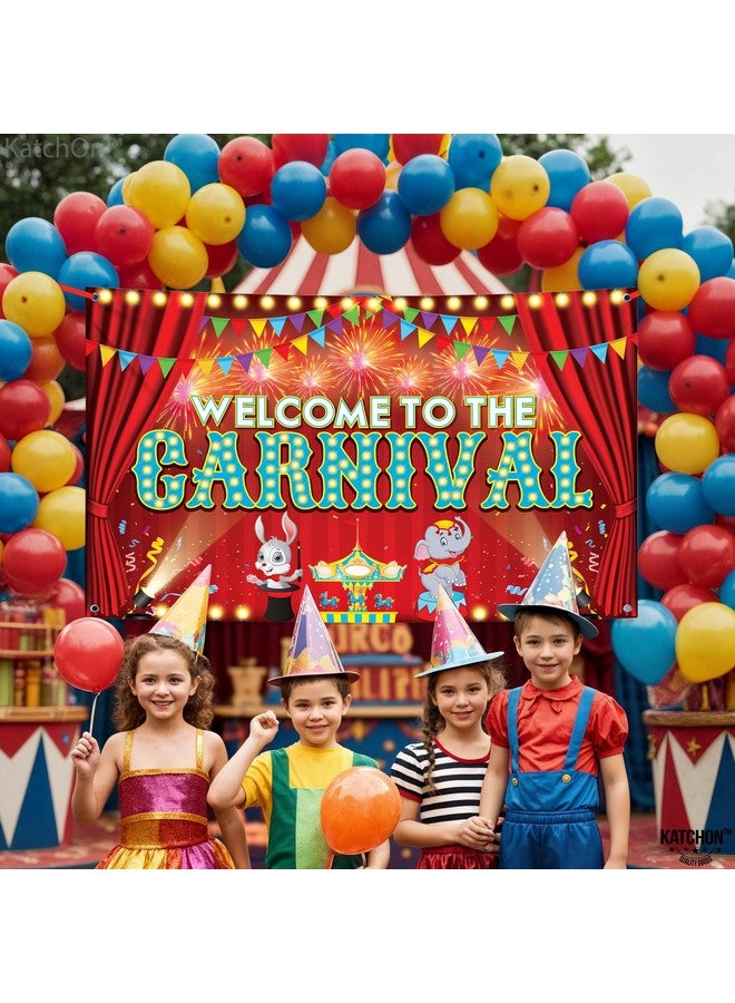 KATCHON كاتش أون، لافتة مرحبًا بك في الكرنفال - كبيرة جدًا 72x44 بوصة | ألعاب الكرنفال لتزيين الكرنفال | خلفية كرنفال لتزيين حفلات موضوع الكرنفال - Image 5