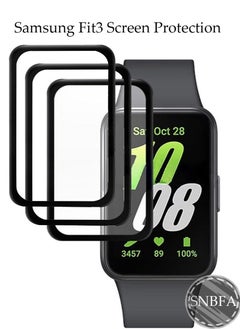 SNBFA 3 PCS Watch Screen Protector for Samsung Galaxy Fit 3, Tempered Glass Ultra Thin HD Full Coverage Anti-Scratch  - Image 1