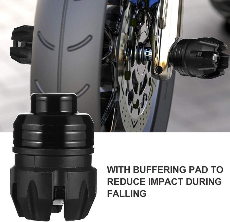 GONAMA Universal 28MM Motorcycle Fork Frame Sliders - PVC Front & Rear Wheel Anti-Crash Pad Protector for Motorbikes Motorcycle Frame Sliders Compatible with for All Bike (Black) - Image 4