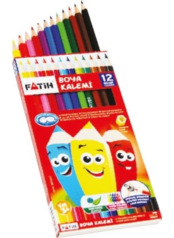 Fatih 12 Long Colored Pencils  - Image 1