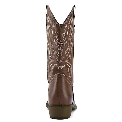 mysoft Cowboy Boots For Women - Western Cowgirl Boots Mid Calf Chunky Heel Booties Pointed Toe Country Shoes - Image 5