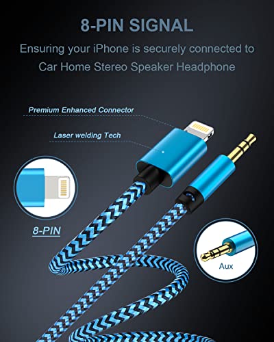 Haoano [2Pack/3.3ft] Lightning to 3.5mm iPhone Aux Cord, [Apple Mfi Certified] iPhone Aux Audio Cable for Car Home Stereo Speaker Headphone Compatible with iPhone 14 13 12 11 Pro Max Mini XR XS 8 iPad iPod - Image 3