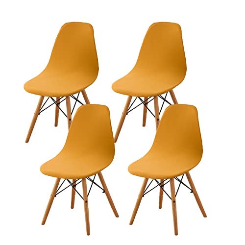 HAOYONG Mid Century Modern Dining Chair Covers Shell Chair Cover Lounge Armless Chair Cover Stretchable Slipcovers for Kitchen Office Dining Room and Living RoomSet of 4 - Image 1