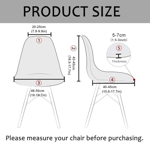 HAOYONG Mid Century Modern Dining Chair Covers Shell Chair Cover Lounge Armless Chair Cover Stretchable Slipcovers for Kitchen Office Dining Room and Living RoomSet of 4 - Image 3