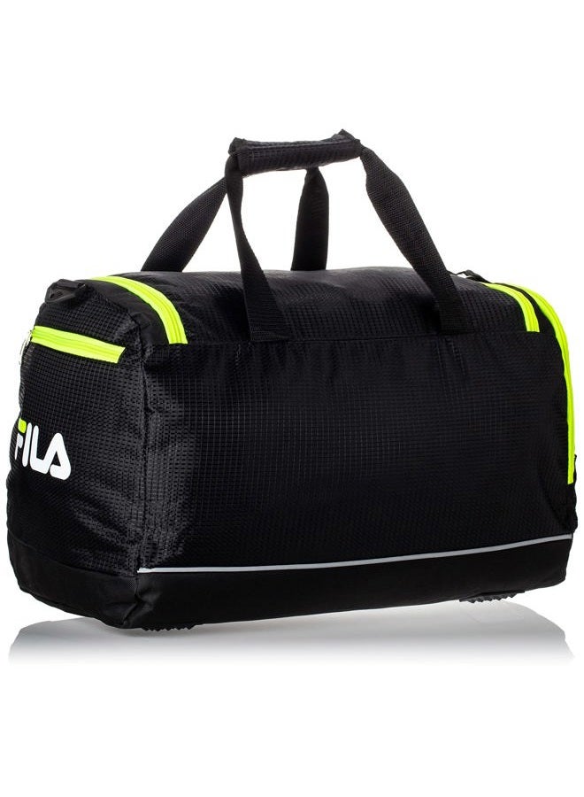 FILA حقيبة رياضية أدفانتج، أسود/ليموني، 19 بوصة دفل - Image 2